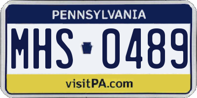 PA license plate MHS0489