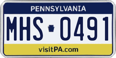 PA license plate MHS0491