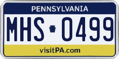 PA license plate MHS0499