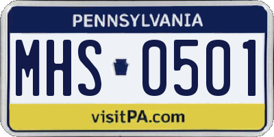 PA license plate MHS0501