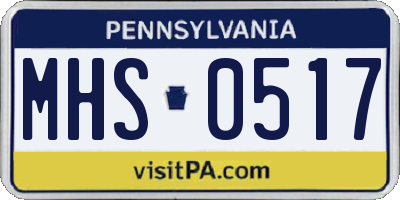 PA license plate MHS0517