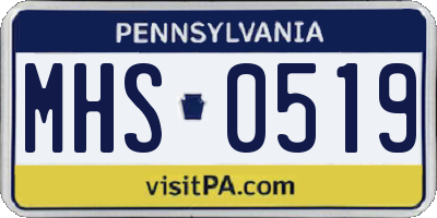 PA license plate MHS0519