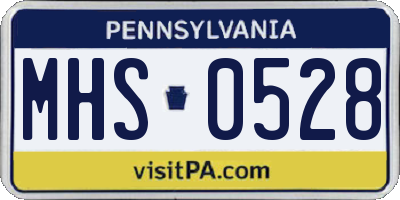 PA license plate MHS0528