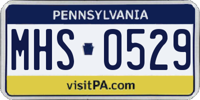 PA license plate MHS0529