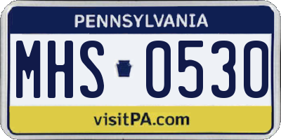 PA license plate MHS0530