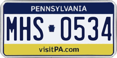 PA license plate MHS0534
