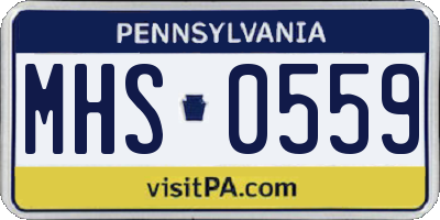 PA license plate MHS0559
