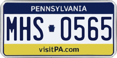 PA license plate MHS0565