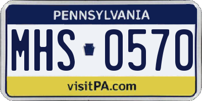 PA license plate MHS0570
