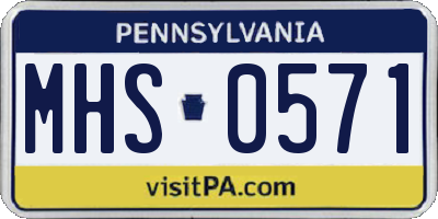 PA license plate MHS0571