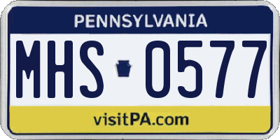 PA license plate MHS0577