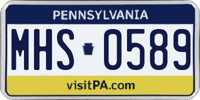 PA license plate MHS0589