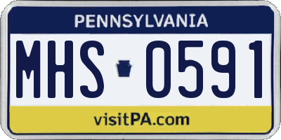 PA license plate MHS0591