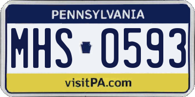 PA license plate MHS0593