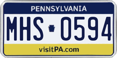 PA license plate MHS0594