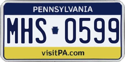 PA license plate MHS0599