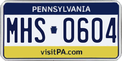 PA license plate MHS0604