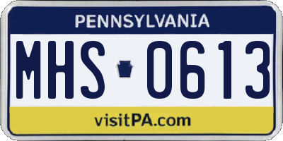 PA license plate MHS0613
