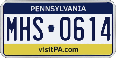 PA license plate MHS0614