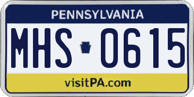 PA license plate MHS0615