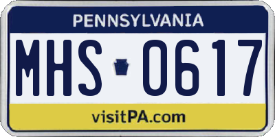 PA license plate MHS0617
