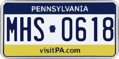 PA license plate MHS0618