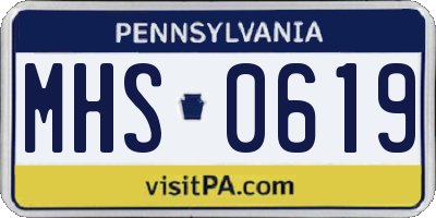PA license plate MHS0619