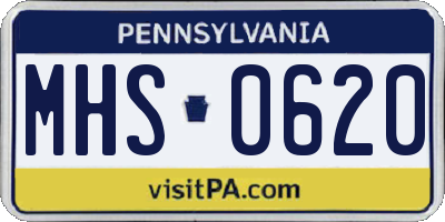 PA license plate MHS0620
