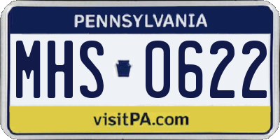PA license plate MHS0622