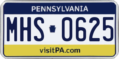 PA license plate MHS0625