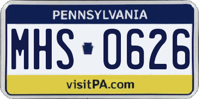 PA license plate MHS0626