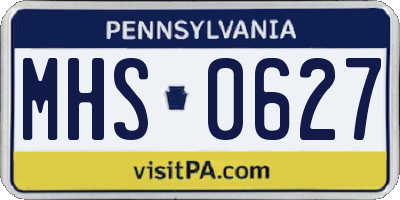 PA license plate MHS0627