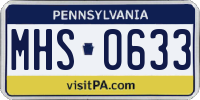PA license plate MHS0633