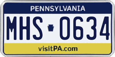 PA license plate MHS0634