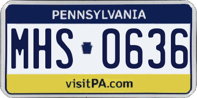PA license plate MHS0636