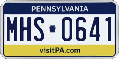 PA license plate MHS0641