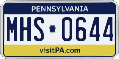 PA license plate MHS0644