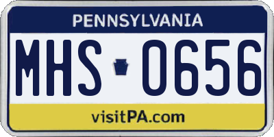 PA license plate MHS0656