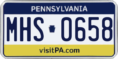 PA license plate MHS0658