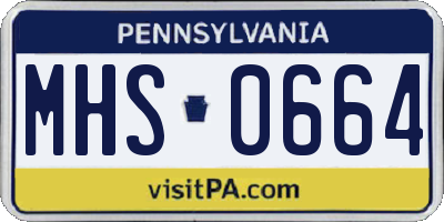 PA license plate MHS0664
