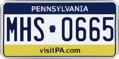PA license plate MHS0665