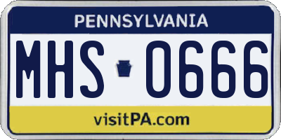 PA license plate MHS0666