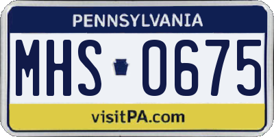 PA license plate MHS0675