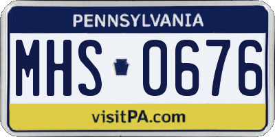 PA license plate MHS0676