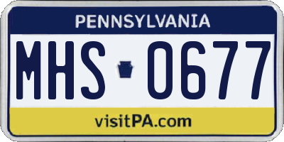 PA license plate MHS0677