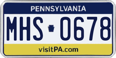 PA license plate MHS0678