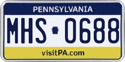 PA license plate MHS0688