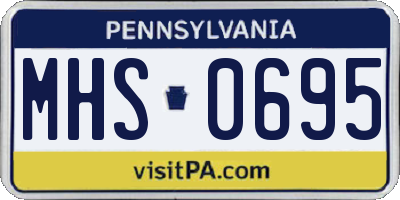 PA license plate MHS0695