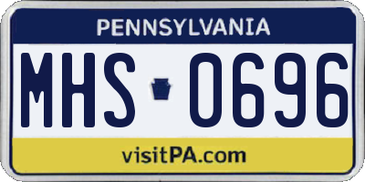 PA license plate MHS0696