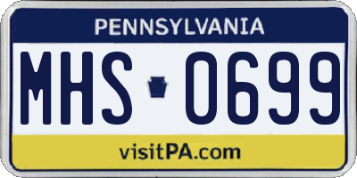 PA license plate MHS0699
